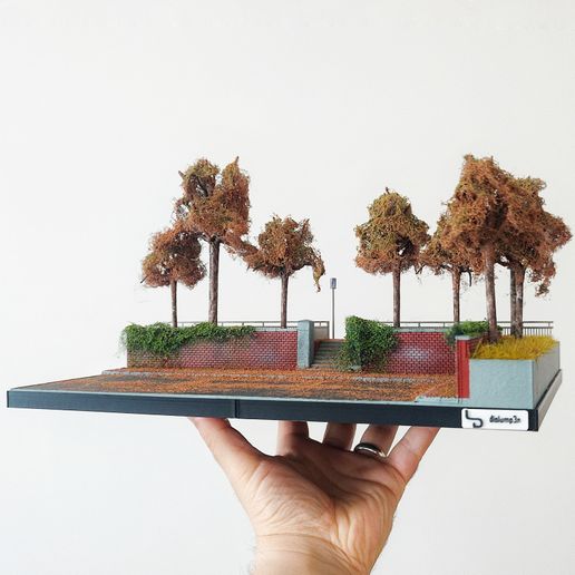 Parking Lot and Street Diorama for Hot Wheels and 1:64 Diecast Cars & Figure