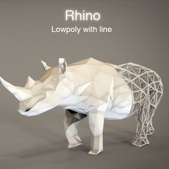 Rhino_Lowpoly_with_line-2.jpg Archivo OBJ Rhino_lowpoly+line・Objeto de impresión 3D para descargar