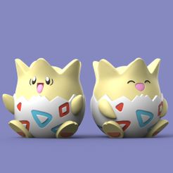 Togepi07.jpg Fichier STL POKEMON - TOGEPI (IMPRESSION FACILE SANS SUPPORT)・Objet imprimable en 3D à télécharger