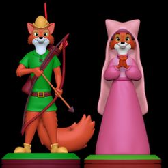 Untitled-1.jpg Download STL file Robin Hood and Maid Marian - Robin Hood 1973 • 3D printable design, SillyToys