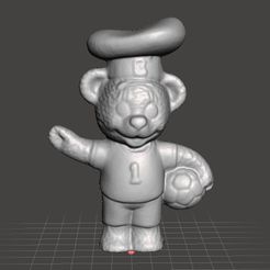 bimbochefbearsoccer1.jpg STL-Datei BIMBO CHEF BEAR SOCCER PLAYER VINTAGE FIGUR MODELL TOY GASHAPON 80s・3D-druckbare Vorlage zum herunterladen