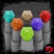 d20.jpg D20 DIE DICE - GSW GREEN STUFF WORLD BOTTLE SWATCH CAP - 17ML & 60ML
