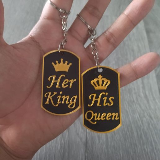 King and Queen Couple Keychain 3D model