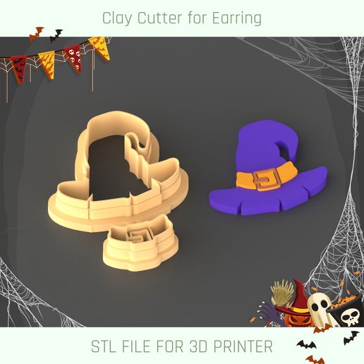 Halloween Witch Hat Clay Cutter 3D model