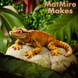 Painted-0289-copy.jpg Crested Gecko Articulated Toy, Print-In-Place Body, Snap-Fit Head, Cute Flexi