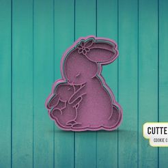 CUTTERDESIGN | COOKIE CUTTER MAKER & a Descargar archivo STL Mamá Conejo Mommy Rabbit • Objeto para impresión 3D, A_Q1988