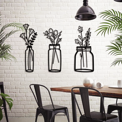 Flower Pot Pic.png STL file Minimal Boho Hand Drawn Flower Pots・Model to download and 3D print