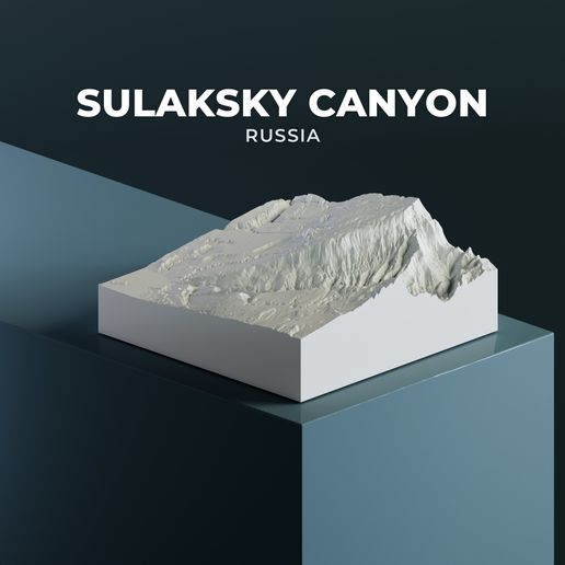 Sulaksky Canyon 3D Model STL — One of the World's Deepest Canyons, Dagestan