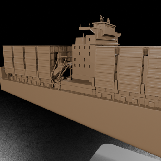 🚢 Container Cargo Ship STL – Detailed Freight Vessel Model for 3D ...