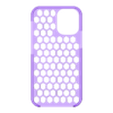 Iphone_13_mini_case.stl Iphone 13 mini case with a hexagonal tile pattern