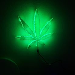 Weed.jpg Archivo STL Hoja de maceta LED・Diseño de impresión en 3D para descargar