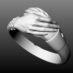 1.jpeg STL file Intertwined Hands Ring 3D Model・3D printer model to download