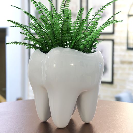 Teeth Planter - indoor plant pot decor 3D model