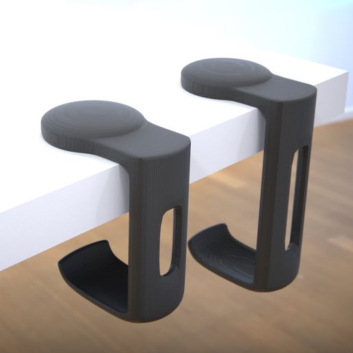 Minimalist Purse / Bag Desk Hook 3D model