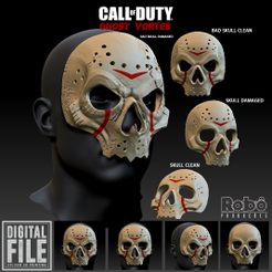 STL file Ghost Operator Simon Riley Mask - Call of Duty - Modern Warfare 2  - 3 - WARZONE - WARZONE - STL MODEL 3D PRINT FILE 👻・3D print object to  download・Cults