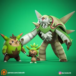 chespin_evolvolutions.jpg STL file chespin evolutions・3D printable model to download, ydeval