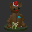 Teddy.png Christmas Teddy with santa hat and present box