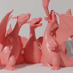 charizall.png STL file CHARIZARD 3 PACK (PART OF THE CHAREVOPACK, READ DESCRIPTION)・Model to download and 3D print