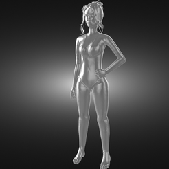 Girl-in-mini-bikini-render.png STL file Girl in mini bikini・3D printer design to download