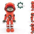 il_fullxfull.5759452019_g7hm.jpg Articulated Gator Astronaut by Cobotech, Articulated Toys, Desk Decor, Cool Gift