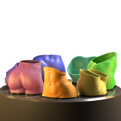 1.png Fichier STL Dame Curvey Vase planteur, ou supports stationnaires.・Plan pour imprimante 3D à télécharger, Dark3DCanada