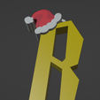 B-Llavero.png HARRY POTTER STYLE LETTER B WITH CHRISTMAS HAT + KEY CHAIN