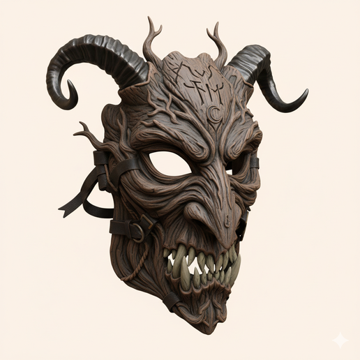 Witch’s apprentice mask - Halloween, spooky, scary, horror, creepy, haunted, October 31, trick or treat, pumpkin, jack o’ lantern, jackolantern, ghost, skeleton, skull, zombie, witch, vampire, monster, mummy, Frankenstein 3D Model 3D model
