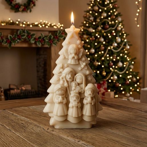 Molde arbol de pesebre para navidad
