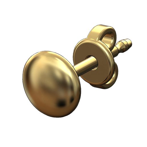 Button shaped oval disk stud earring 3D print model 3D model