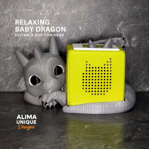 Relaxing Baby Dragon suitable for Toniebox - 3D model önizlemesi