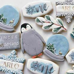 Winter-Cookies.jpg STL file Winter/Holiday Shape Cookie Cutters - Penguin, Snowglobe, Snowflake Plaque, Branch (4 designs) Set. Sharp Edges!・3D printer design to download, kayelle