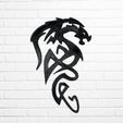 FQKV4930.jpg Tribal Dragon Silhouette 2D Wall Art Decor STL & SVG