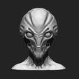 2.jpg Alien Bust 6 - Extraterrestrial Sculpture STL File 3D print