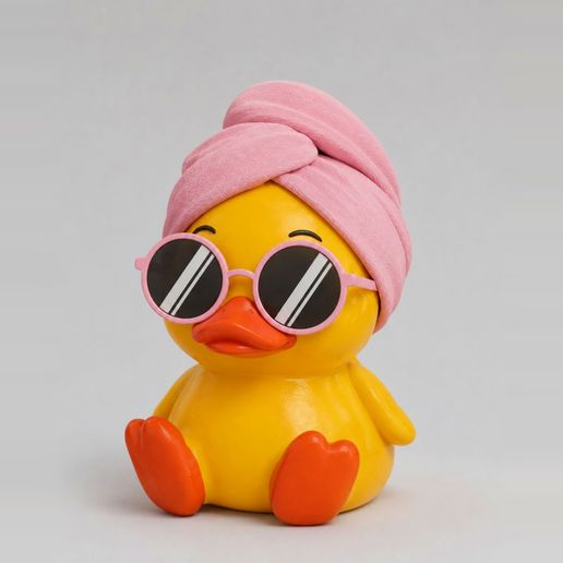 Spa Duck - Cute Duck with Towel Turban & Sunglasses