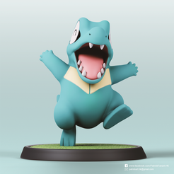 Totodile_2.png STL file Totodile(Pokemon)・Template to download and 3D print, PatrickFanart