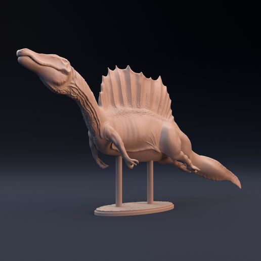 Spinosaurus_swimming_4.jpg Datei 3D Spinosaurus schwimmend - vorgestützt und hohl・Design für 3D-Drucker zum herunterladen, Dino_and_Dog