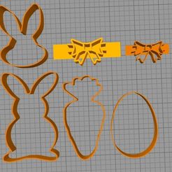 todos - copia (2).jpg STL-Datei easter bunny cookie cutter kostenlos・3D-Druck-Modell zum herunterladen