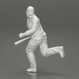 3DG-0007.jpg gangster man in hoodie fears running and holds a baseball bat
