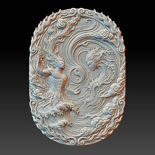 Tideborn Balance - Yin Yang Spirits Relief STL | Deep & Shallow Set