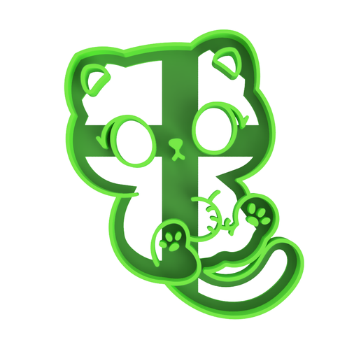 STL file cookie cutter kitty, cookie cut, fondant, fondant, biscuit