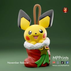 color-1-copy.jpg Christmas Pichu and tree ornament- presupported and multimaterial