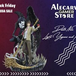 portada.jpg Death Note Light Yagami et Ryuk Fichiers d'impression 3D Stl