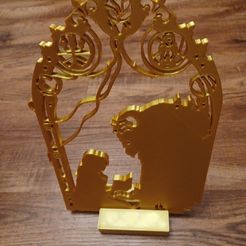 Screenshot_20230806-123347_Photos.jpg 3MF file Beauty and The Beast Centerpiece/ Tea light /Cake topper/ Wall art/ Birthday decoration #belle and the beast silhouette/ Disney inspred wedding・3D print design to download