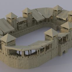 Modular-Wooden-Arena-1.jpg Файл 3D Модульная деревянная арена 28 MM Настольный террейн・Дизайн 3D принтера для загрузки