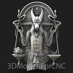 1.png 3D file 3D Model STL File for CNC Router Laser & 3D Printer Egyptian God Anubis・3D printing template to download