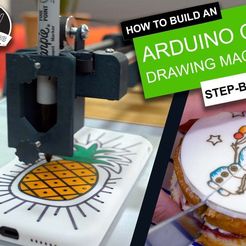 Thingiverse_Cover_Card.jpg Easy 3D Printable CNC Drawing Machine - Draw on Cakes, Phones, Paper, Shirts | Arduino GRBL Plotter