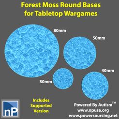 30_40_50_80_Forest_Moss_Round_Bases_Medium.jpg Free 3D file Bases for Wargames - Forest Moss・3D printable model to download