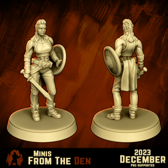 3-Shield.png Fighter with Hammer - DND MINIATURE [PRESUPPORTED]