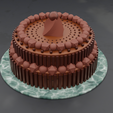 cake.png 3d Model Of chocolate Cake Made Using Blender