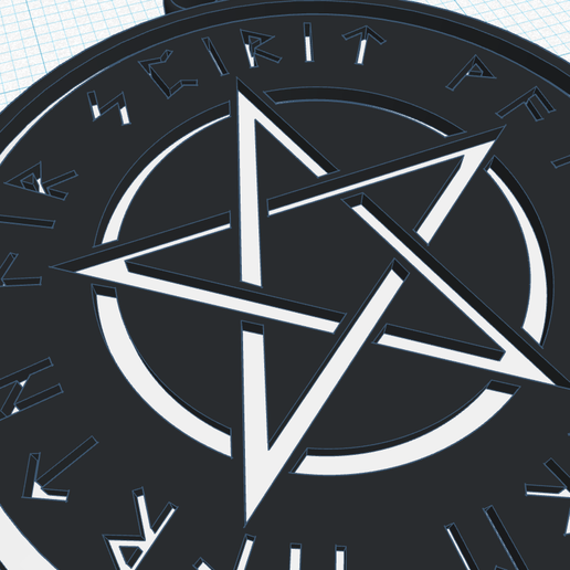 wiccan-pentagram-reversed-2.png STL file Wiccan pentagram, pentacle, Rune Elder Futhark, talisman, amulet, pendant, key chain・Template to download and 3D print, Allexxe